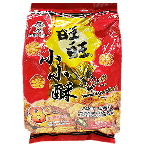 Want Want Black Pepper Flavour Golden Rice Crackers 160g