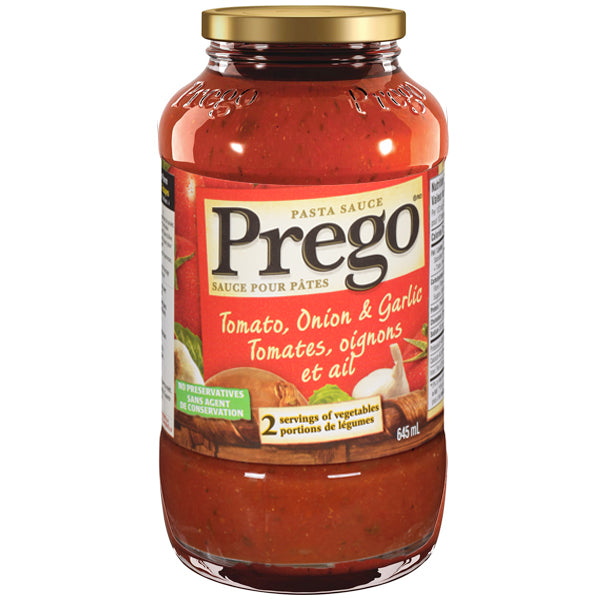 Prego Pasta Sauce Tomato, Onion, & Garlic 645ml