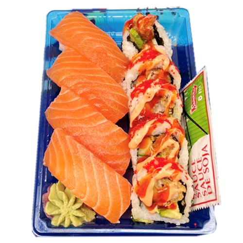 Salmon Sushi & Fried Shrimp Rolls