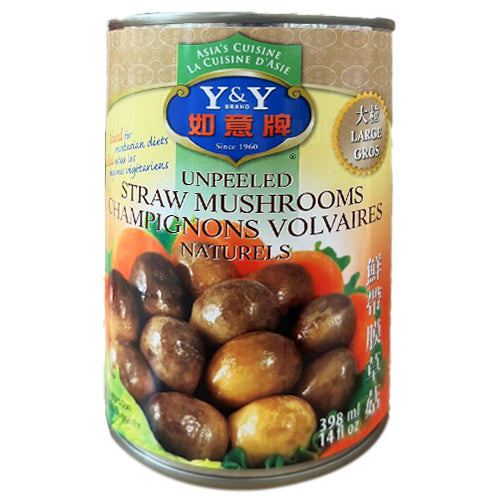 Y&Y Unpeeled Straw Mushrooms 398ml