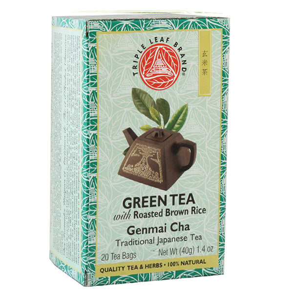 Triple Leaf Brand Green Tea with Roasted Brown Rice 20 Tea bags