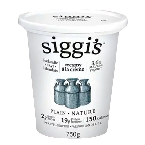 Siggi's 3.6% Creamy Plain Yogurt 750g