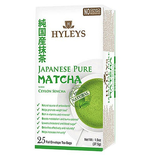 Hyleys Japanese Pure Matcha And Ceylon Sencha 25 Tea Bags