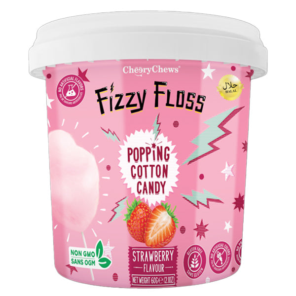 Fizzy Floss Popping Cotton Candy Strawberry 60g