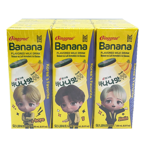 Binggrae TinyTAN BTS Banana Milk Drink 6*200ml