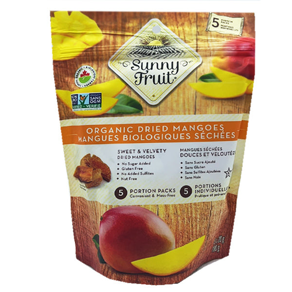 Sunny Fruit Organic Dried Mangoes 5 portion Packs 150g