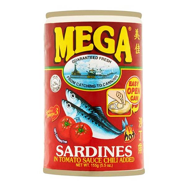 Mega Sardines In Tomato Sauce With Chili 155g