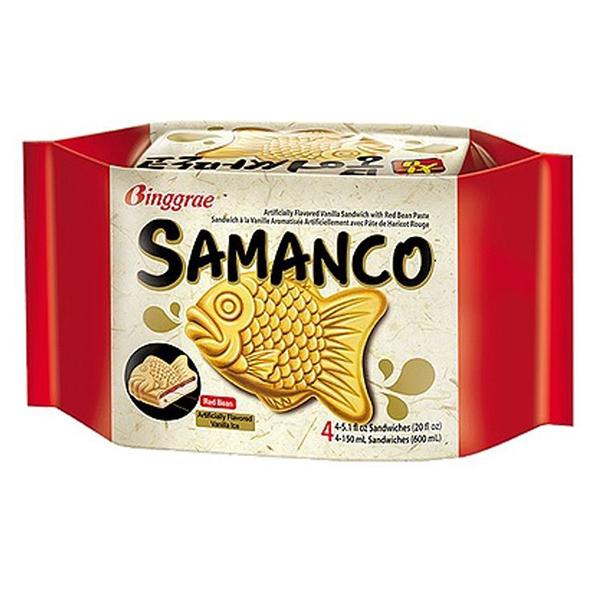 Binggrae Samanco Vanilla&Redbean Ice Sandwiches 4*150ml