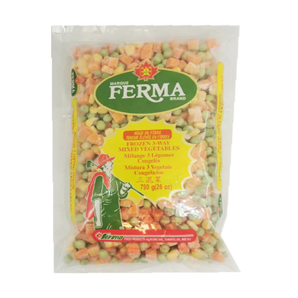 Ferma Brand Frozen 3 way Mixed Vegetables 750g